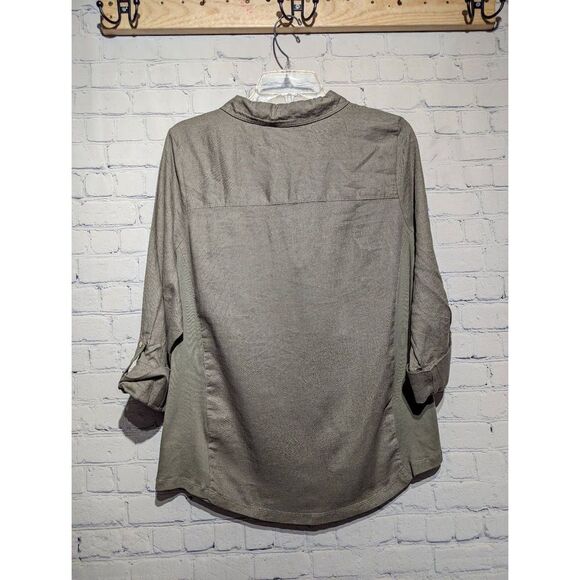 Emily Daniels 1/4 zip, linen mix size medium - Picture 3 of 5
